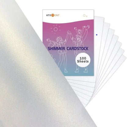 100 Sheets 8.5X11in Sliver Shimmer Cardstock Paper