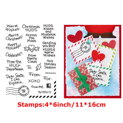 Clear Stamps Warm Wishes Christmas Hug Envelope Stamps