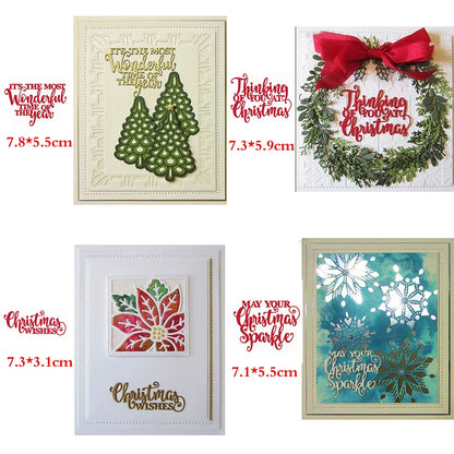 Christmas Wishes Words Metal Cutting Dies