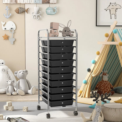 10 Drawer Rolling Storage Cart Multipurpose