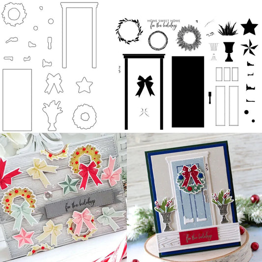 Holiday Door Decor Clear Stamps and Cutting Dies