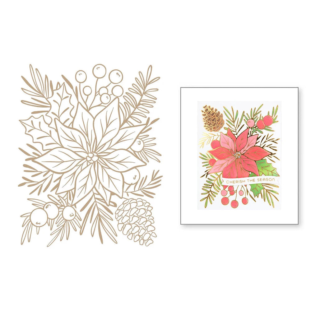 Blooming Flowers Hot Foil Plate & Metal Cutting Dies