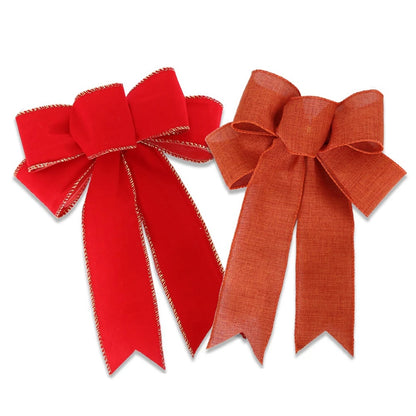 5pcs/set Red Bow Christmas Ribbon Bows