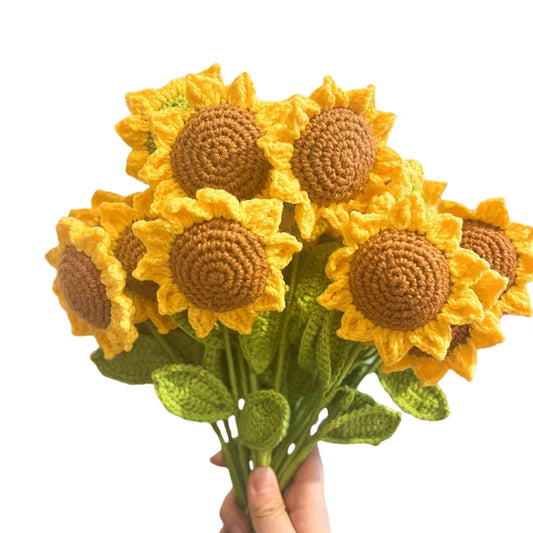 Handmade Crochet Sunflower Bouquet Knitted