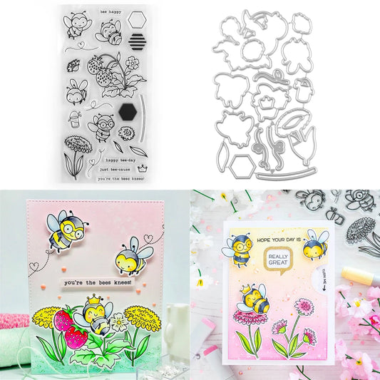 Bee Happy Clear Stamps and Cutting Dies