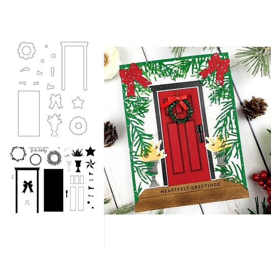 Holiday Door Christmas Ornament Stamp and Cutting Dies