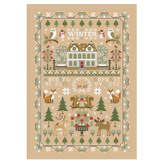 Forest in winter cross stitch aida 18ct 14ct 11ct