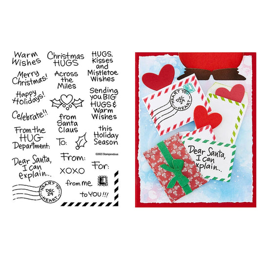 Clear Stamps Warm Wishes Christmas Hug Envelope Stamps