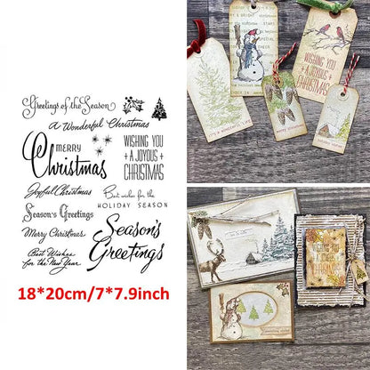 Clear Transparent Stamps Merry Christmas Season's Greeting