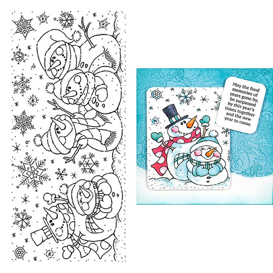 Clear Stamps Snowman Snowflake Scene