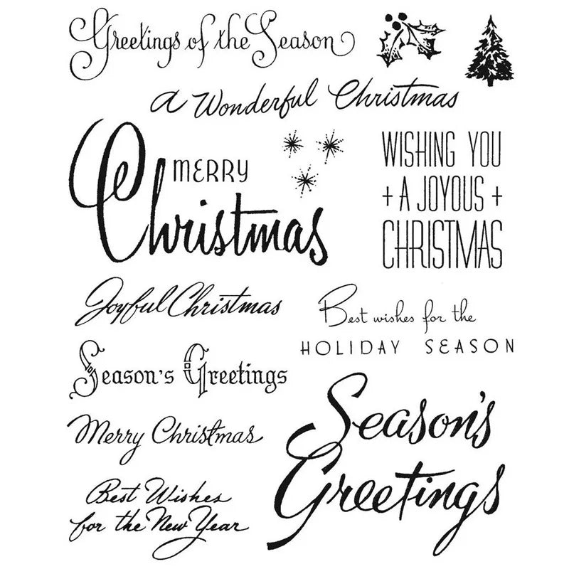 Clear Transparent Stamps Merry Christmas Season's Greeting