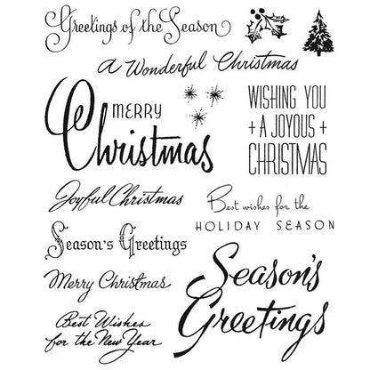 Clear Transparent Stamps Merry Christmas Season's Greeting