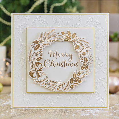 Merry Christmas Flower Wreath Cutting Dies