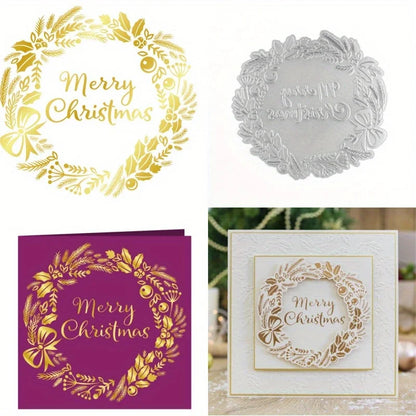 Merry Christmas Flower Wreath Cutting Dies