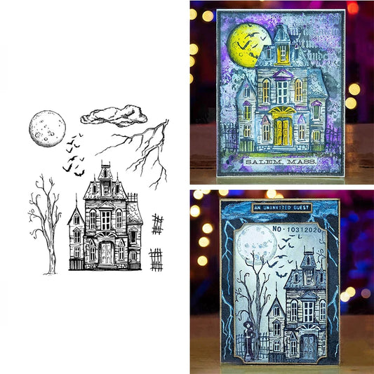 Castle Haunted House Clear Transparent Stamps