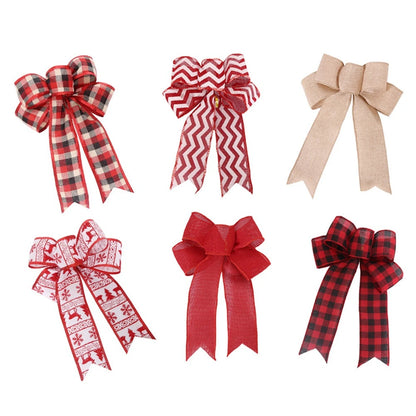 5pcs/set Red Bow Christmas Ribbon Bows