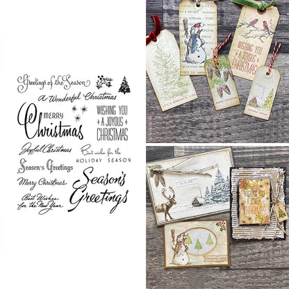 Clear Transparent Stamps Merry Christmas Season's Greeting