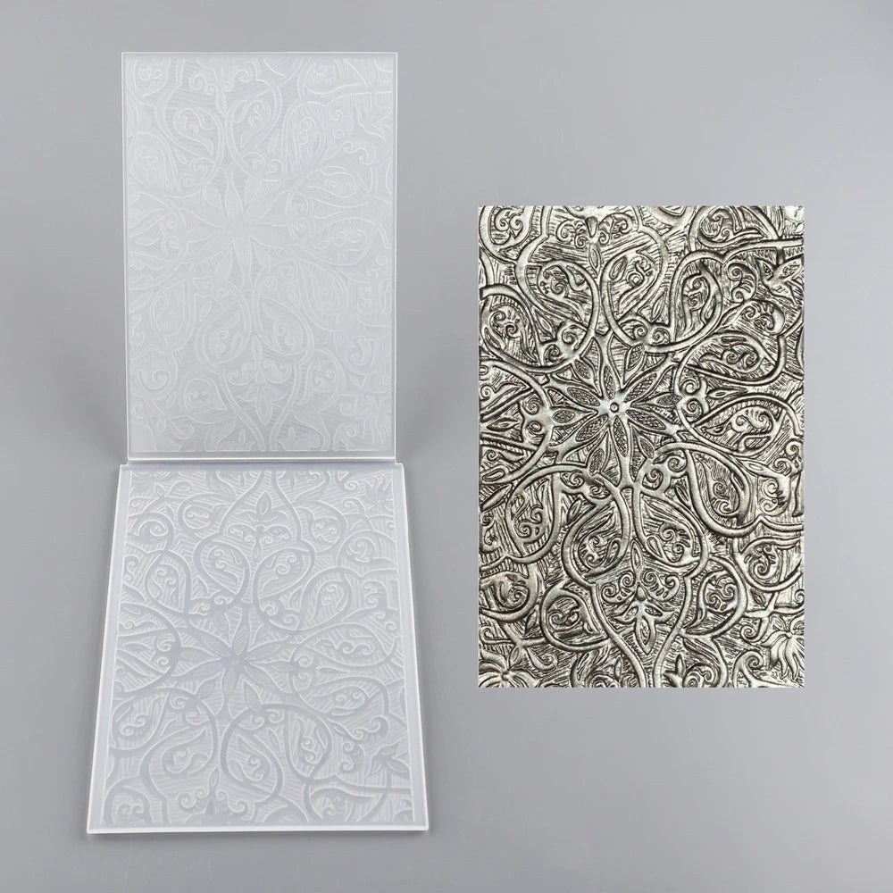 Vintage Swirl Flower 3D Embossing Folder