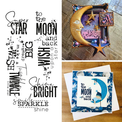 Shine Bright Smile SPARKLE Words Clear Stamps