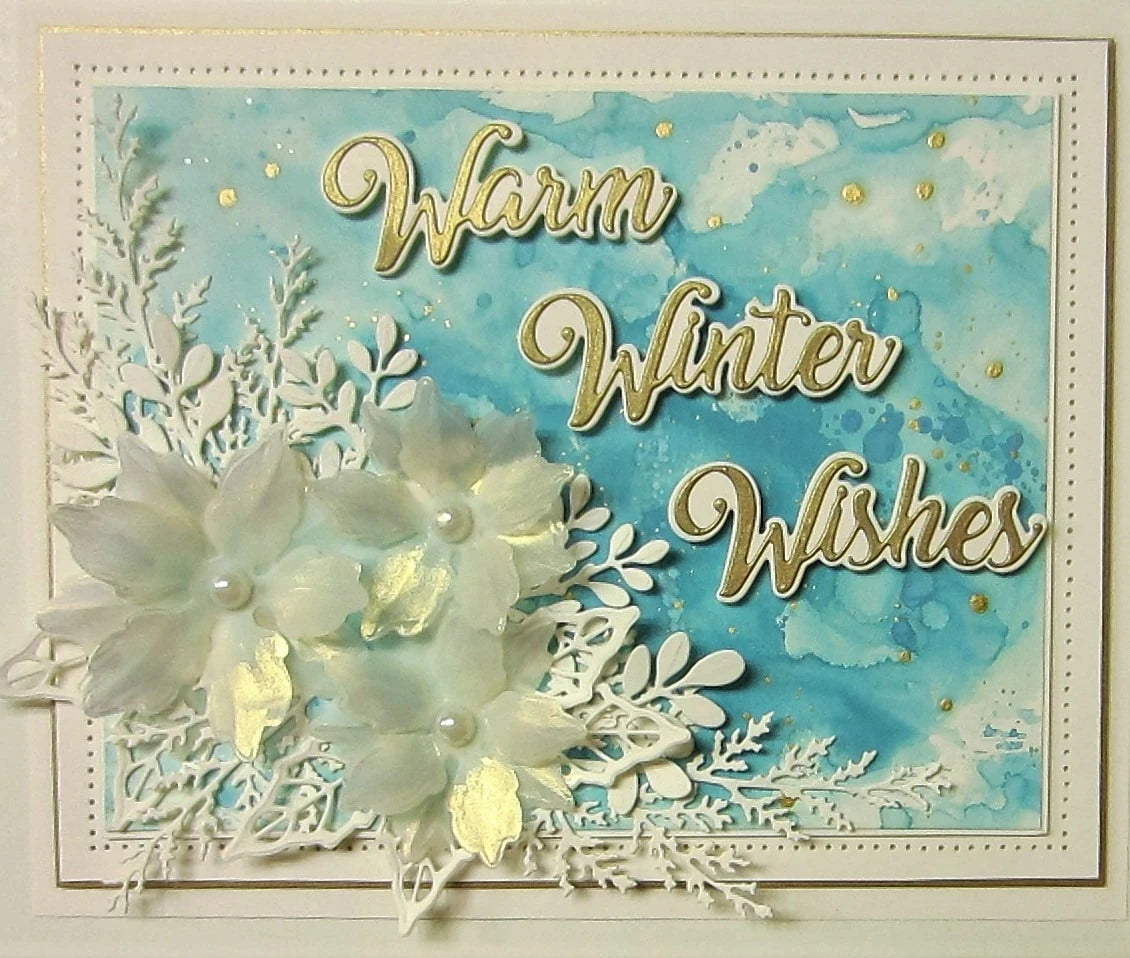 Warm Winter Wishes Merry & Bright Words Metal Cutting Dies