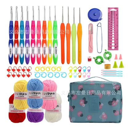 Crochet Hook Set with Case Crochet Needles Weave Yarn Kit