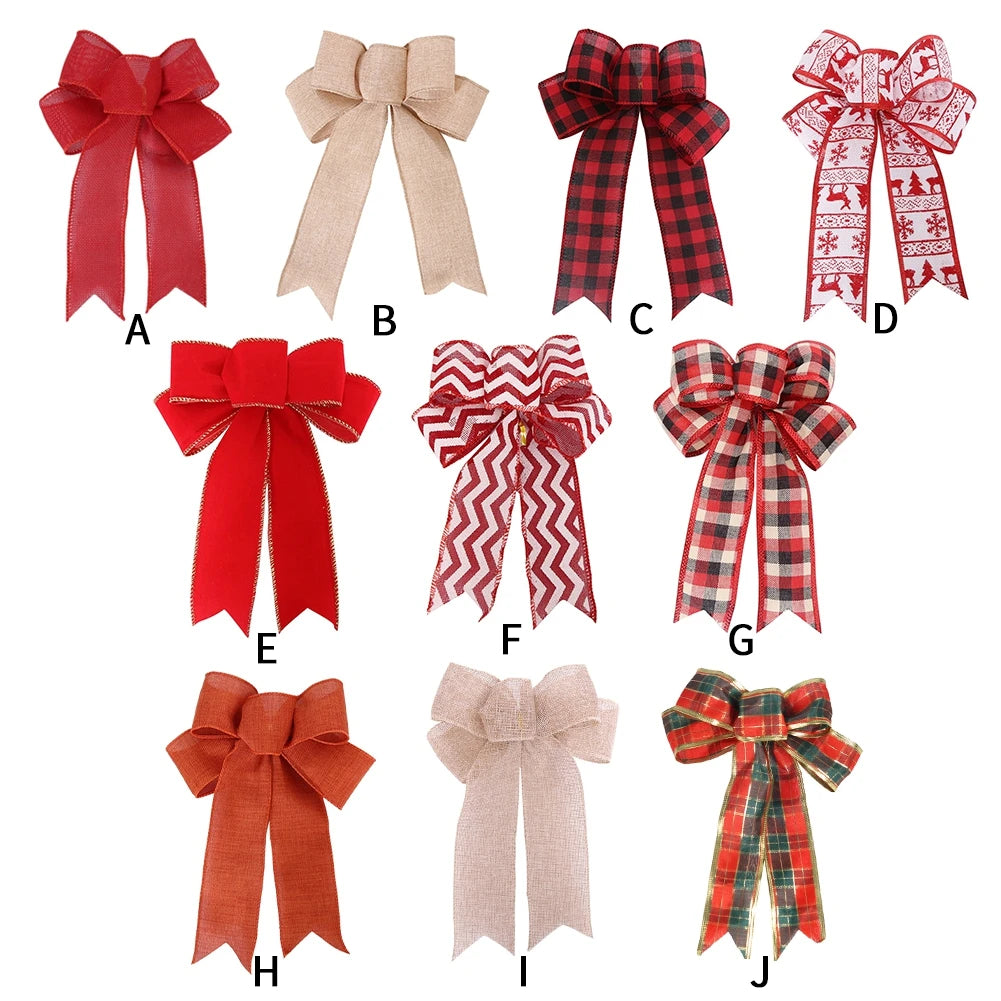 5pcs/set Red Bow Christmas Ribbon Bows