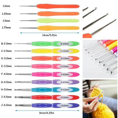 Crochet Hook Set with Case Crochet Needles Weave Yarn Kit